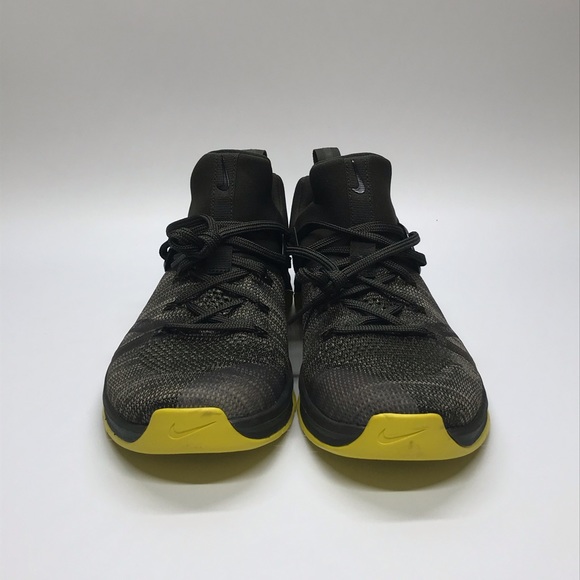 New Men’s Nike Metcon Flyknit 3 Green/Yellow Shoes - Picture 4 of 7